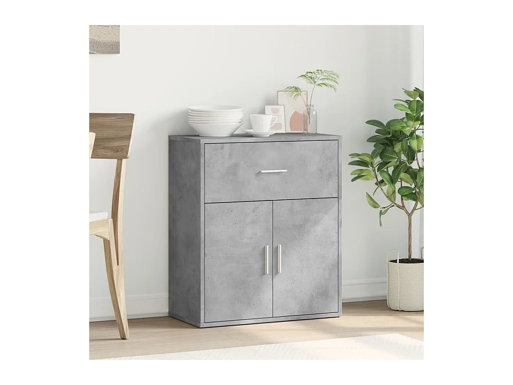 Buffet gris béton 60x31x70 cm bois d'ingénierie FR75646