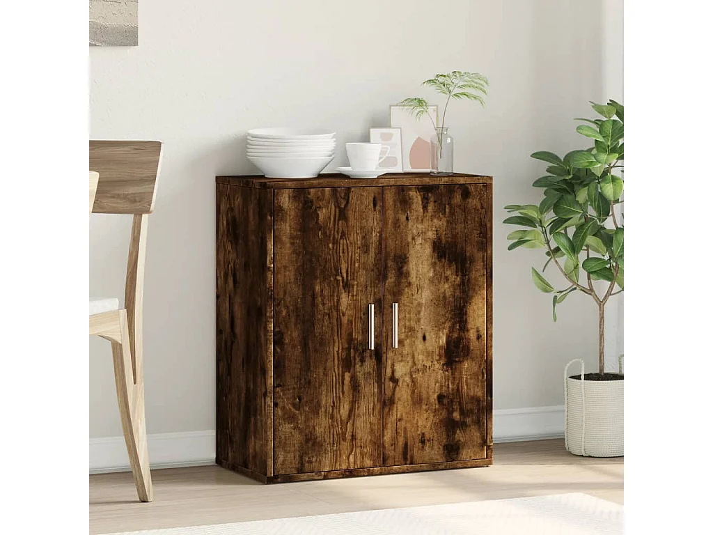 Buffet chêne fumé 60x31x70 cm bois d'ingénierie FR64307