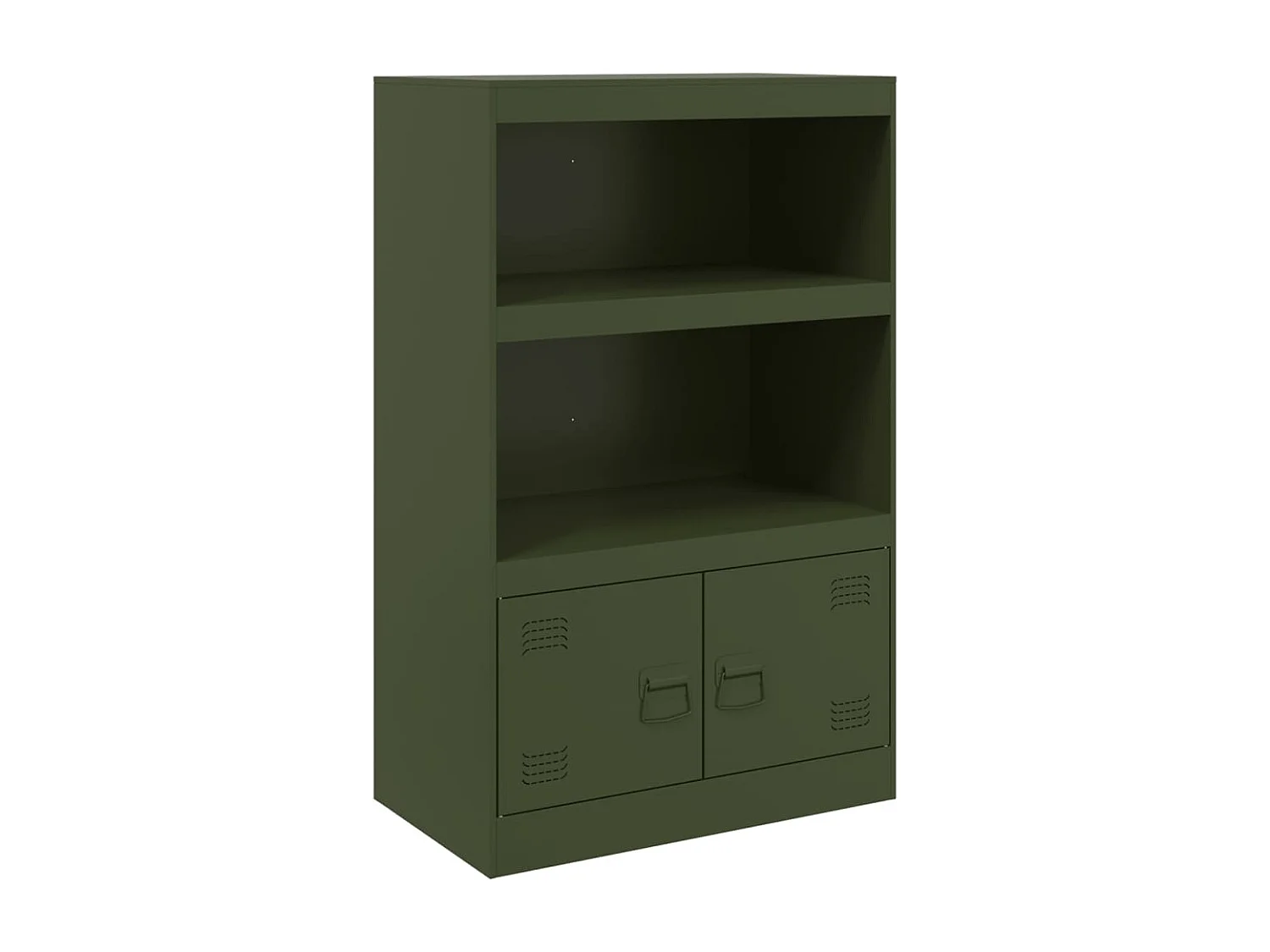 Dressoir 67x39x107 cm staal olijfgroen BE764983