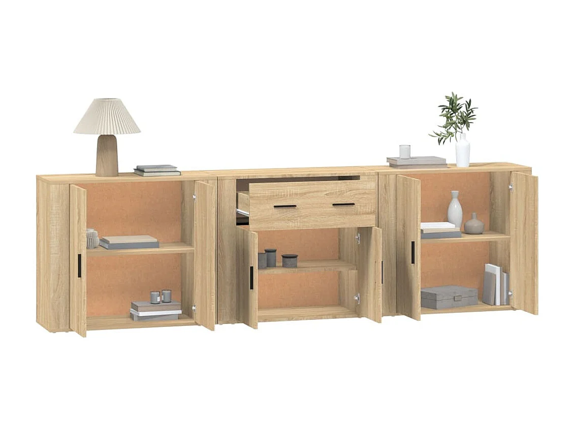 Buffets 3 pcs Chêne sonoma Bois d'ingénierie FR66581