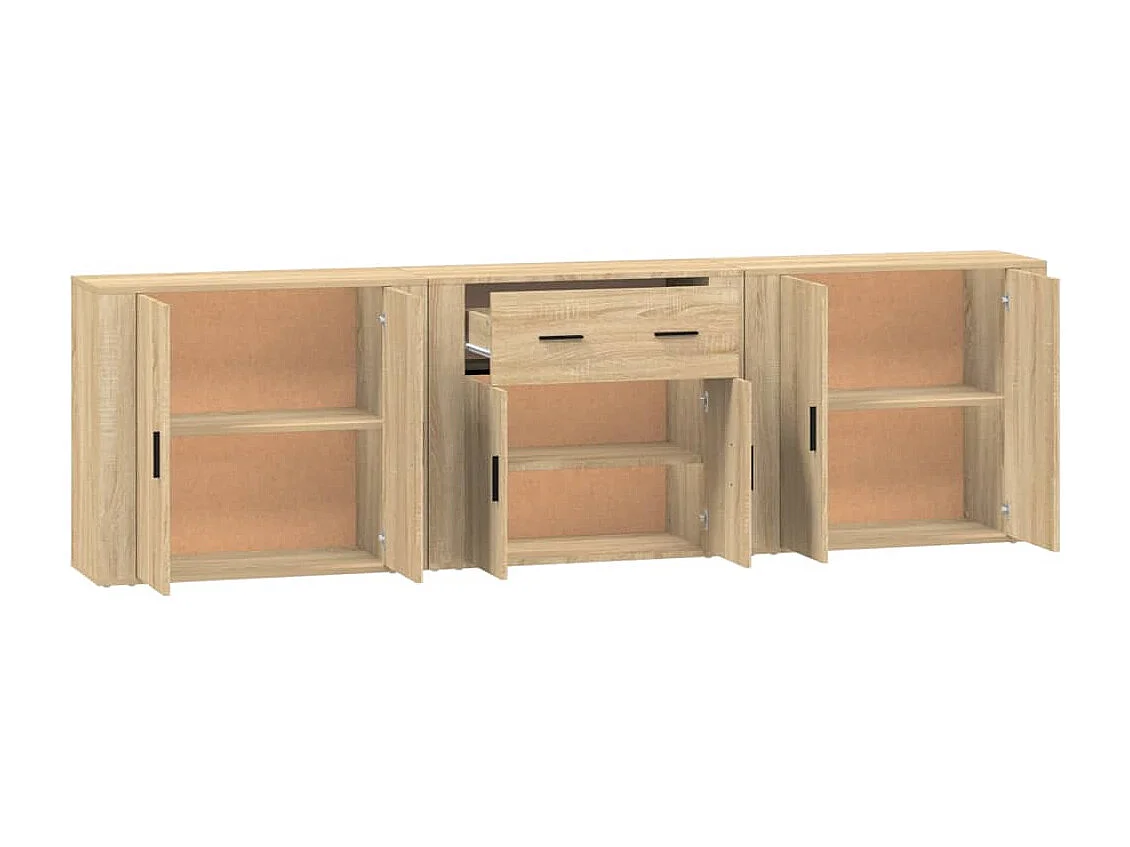 Buffets 3 pcs Chêne sonoma Bois d'ingénierie FR66581