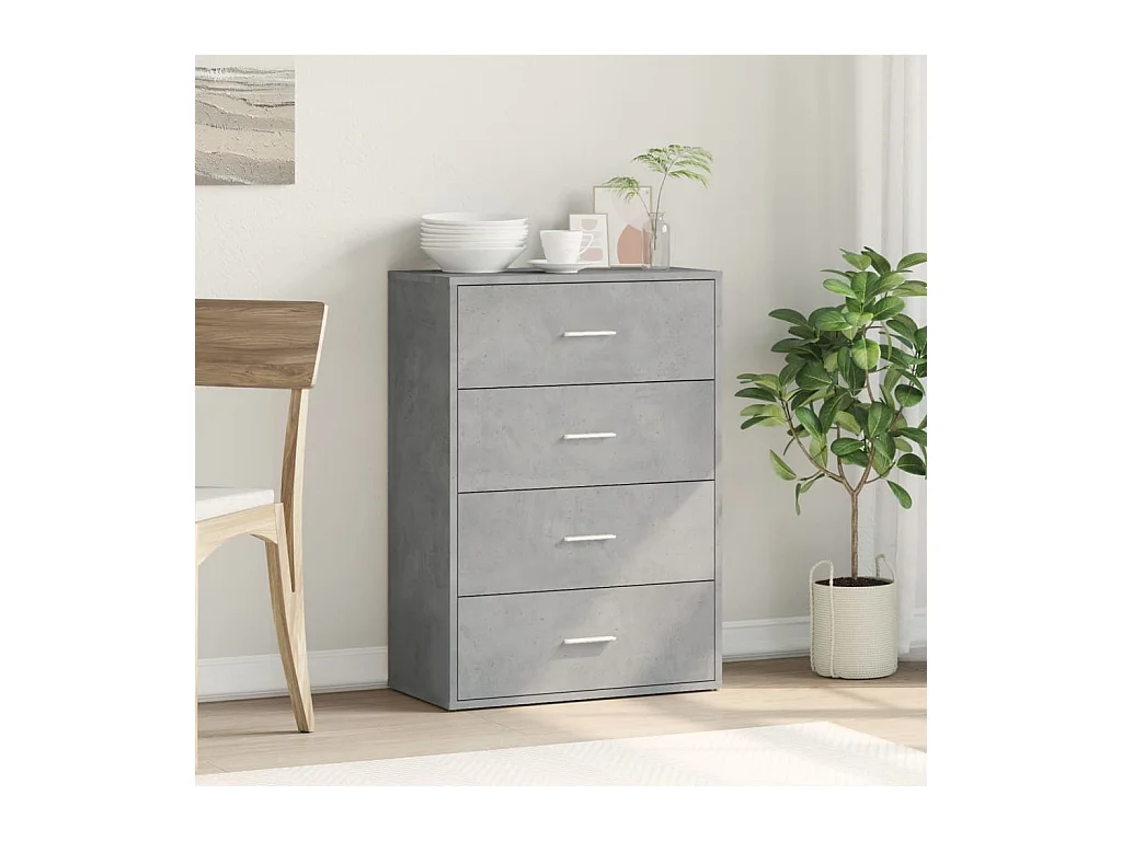 Buffet gris béton 60x31x84 cm bois d'ingénierie FR17459