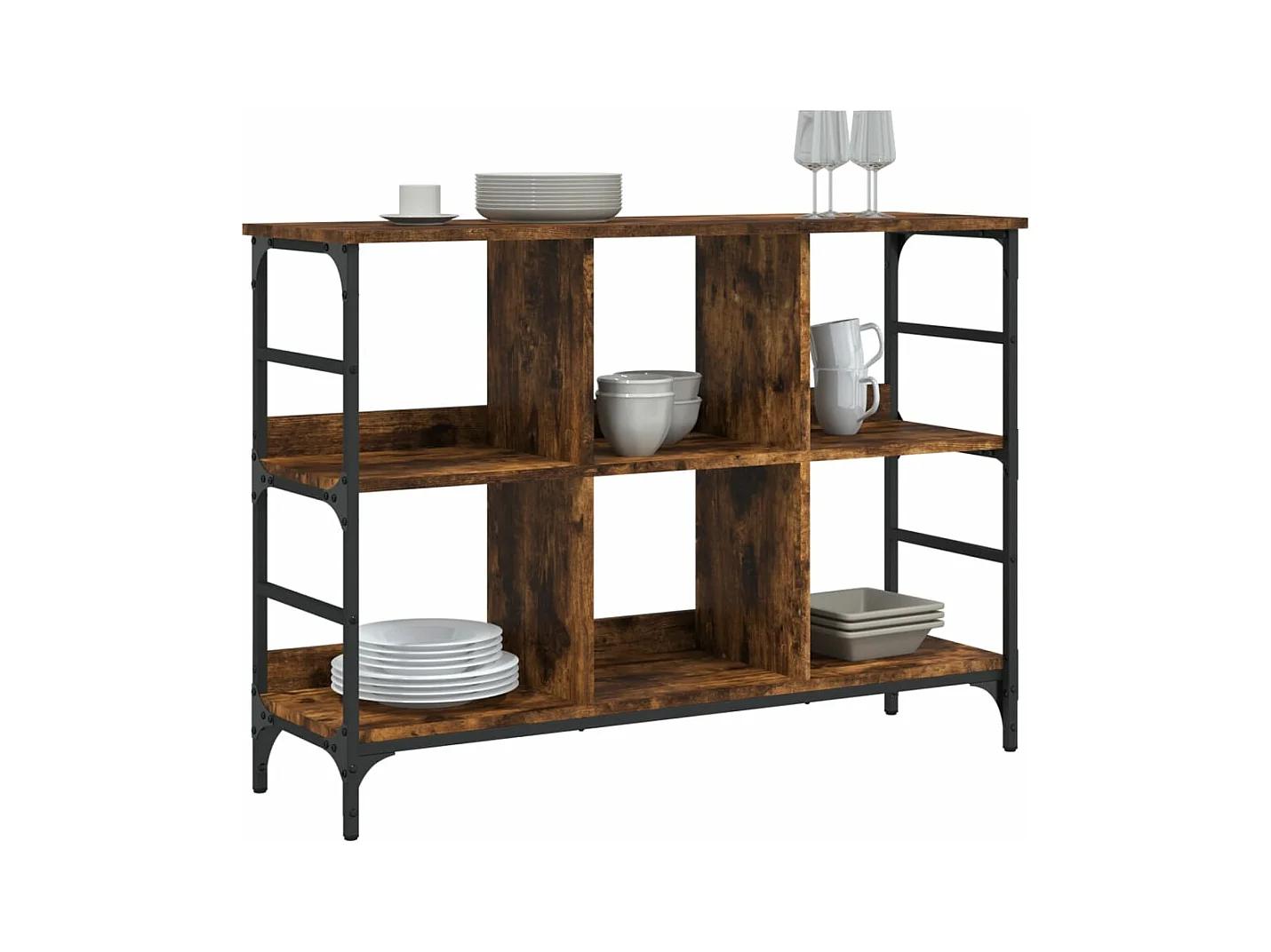 Buffet chêne fumé 102x32x73,5 cm bois d'ingénierie FR91424
