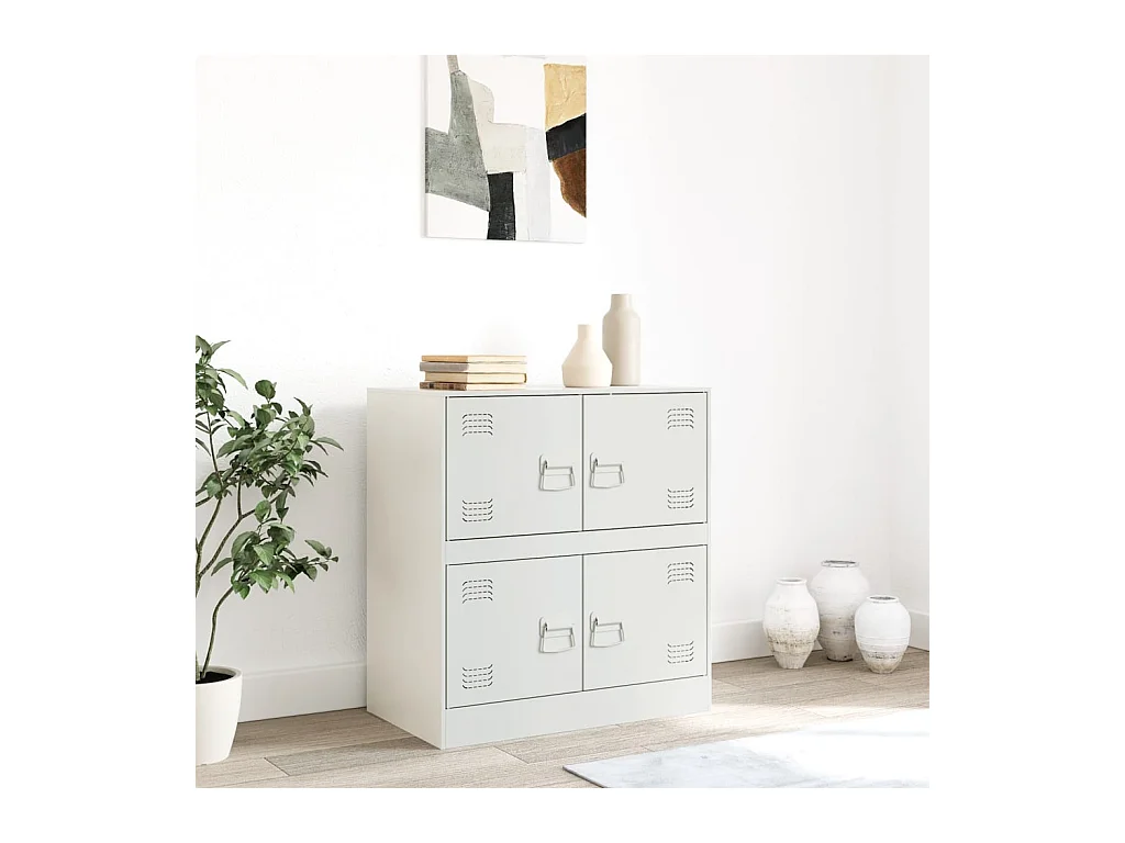 Dressoir 67x39x73 cm staal wit BE716368