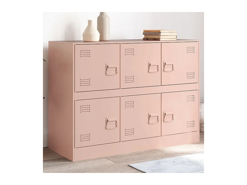 Buffet rose 99x39x73 cm acier FR48561