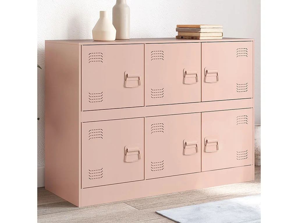Dressoir 99x39x73 cm staal roze BE978713