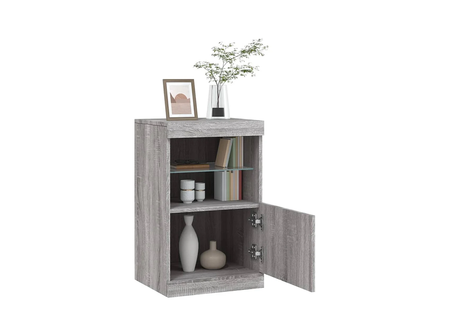 Buffet avec lumières LED sonoma gris 41x37x67 cm FR16819