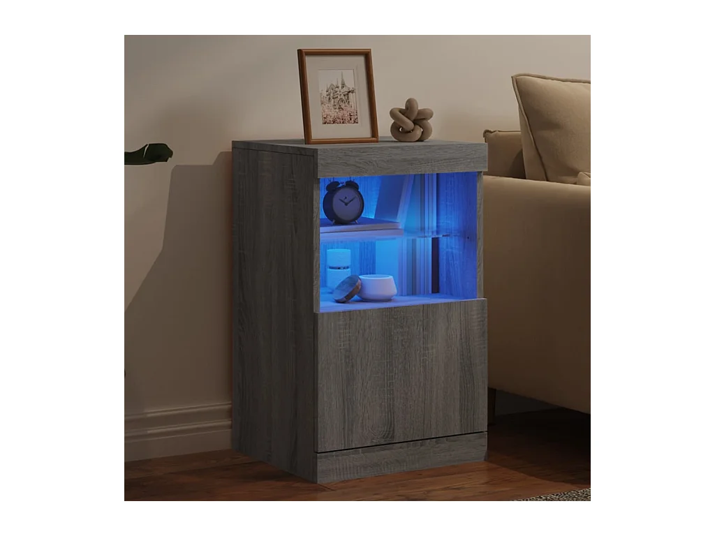 Buffet avec lumières LED sonoma gris 41x37x67 cm FR16819