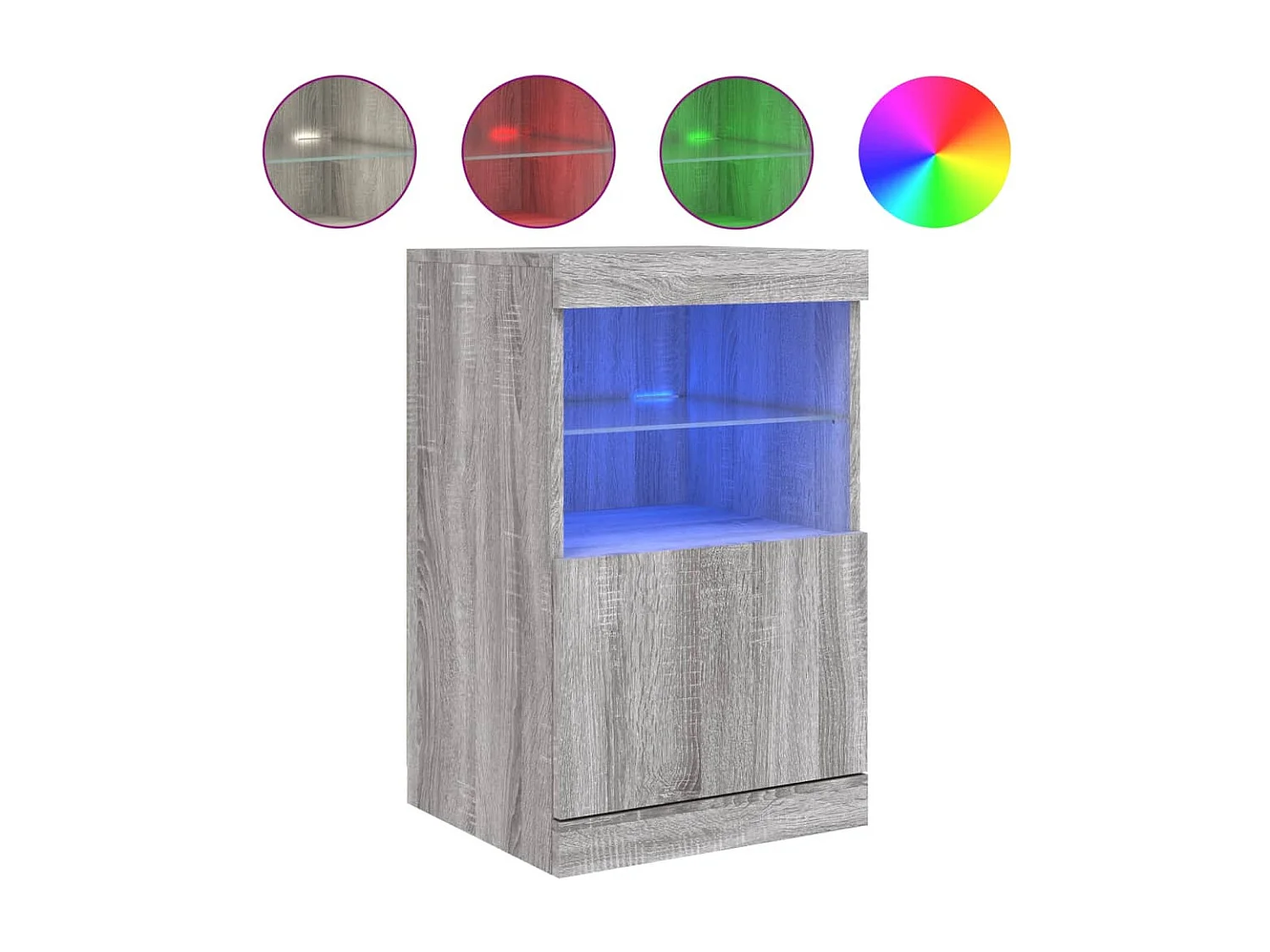 Dressoir met LED-verlichting 41x37x67 cm grijs sonoma eiken BE959181