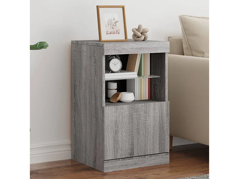 Buffet avec lumières LED sonoma gris 41x37x67 cm FR16819