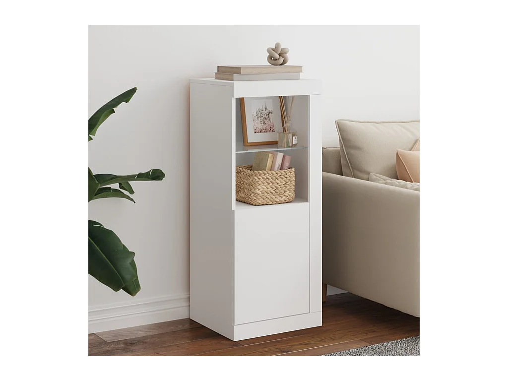 Buffet avec lumières LED blanc 41x37x100 cm FR54190