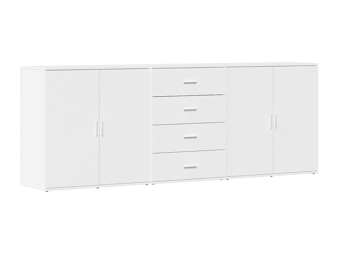 Buffets 3 pcs Blanc Bois d'ingénierie FR42616