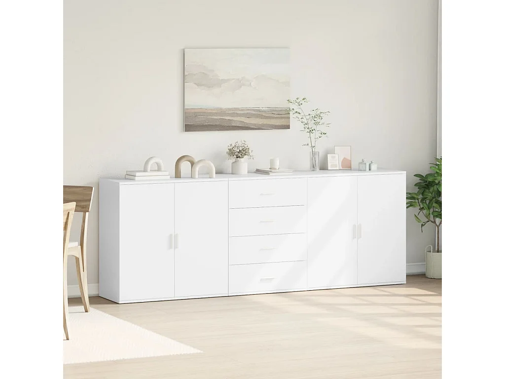 Buffets 3 pcs Blanc Bois d'ingénierie FR42616