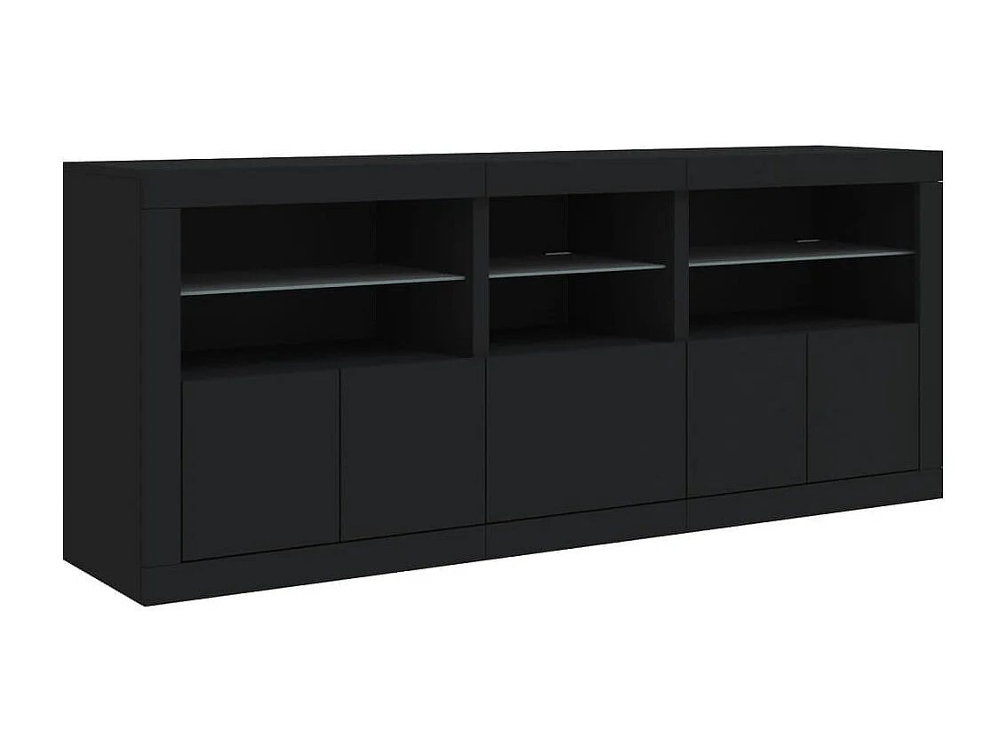 Aparador com luzes LED 162x37x67 cm preto PT473969