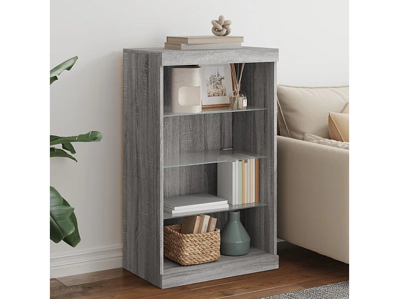 Buffet avec lumières LED sonoma gris 60,5x37x100 cm FR97760