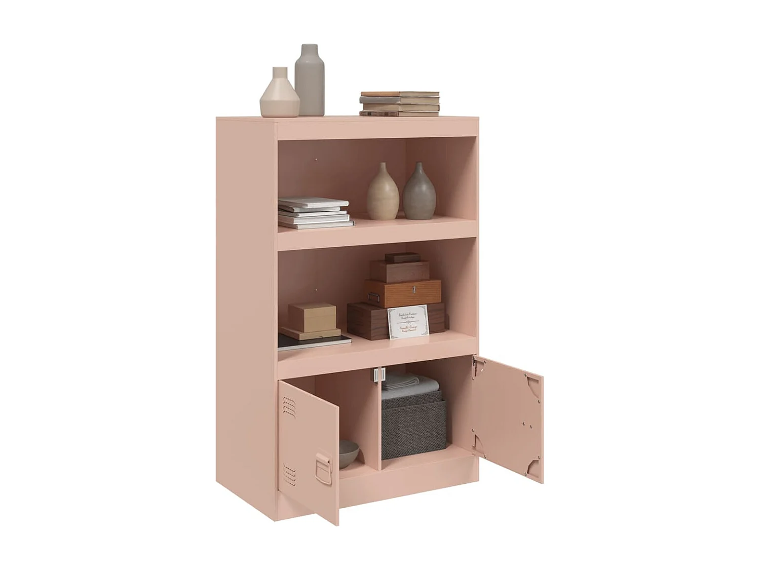 Buffet rose 67x39x107 cm acier FR15101