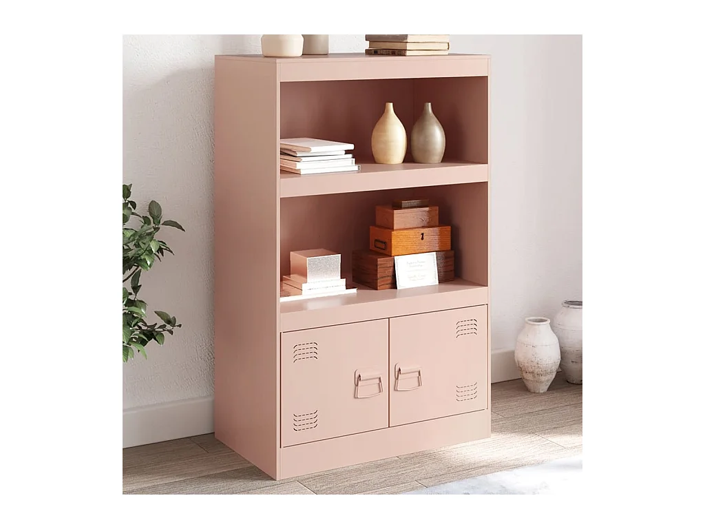 Buffet rose 67x39x107 cm acier FR15101