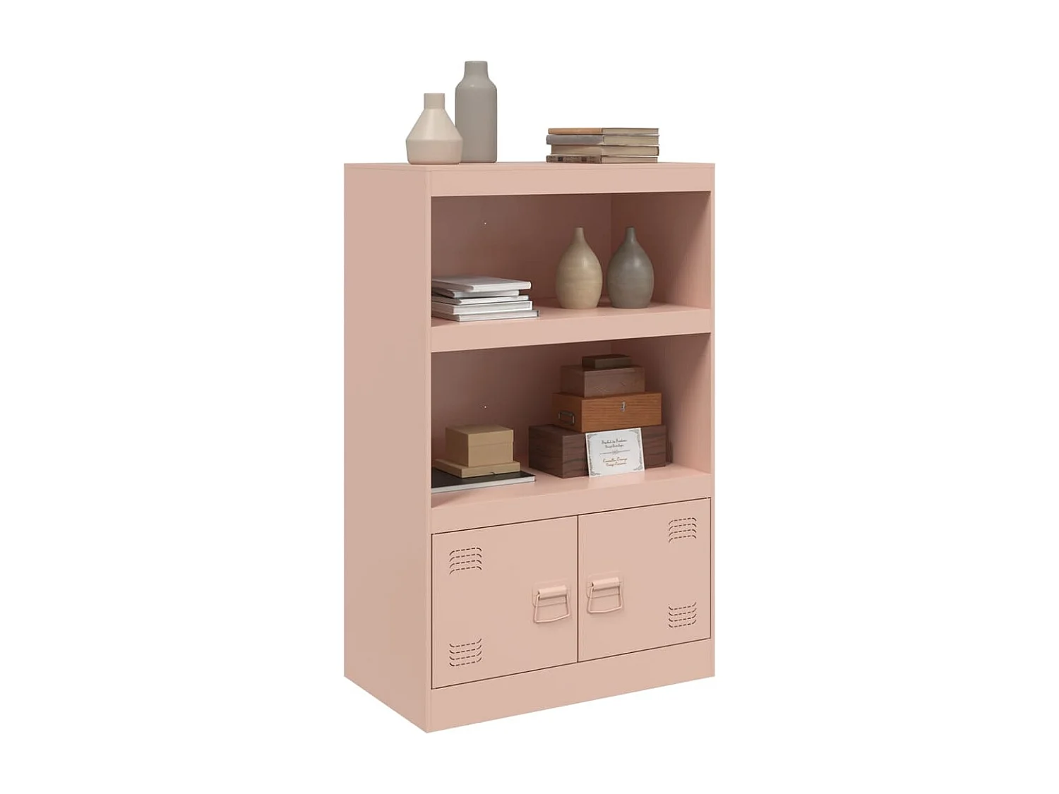 Dressoir 67x39x107 cm staal roze BE726085