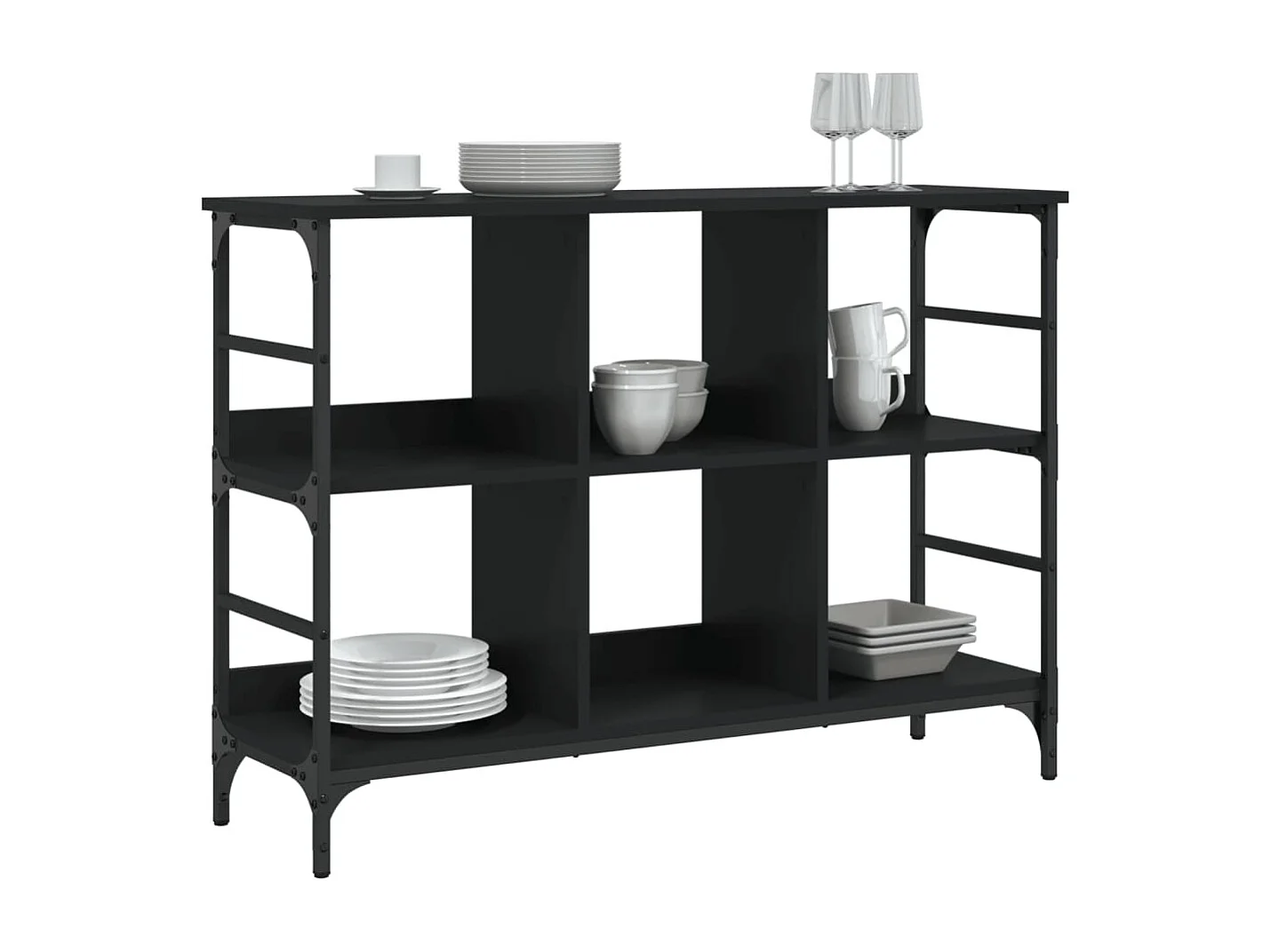 Buffet noir 102x32x73,5 cm bois d'ingénierie FR60132