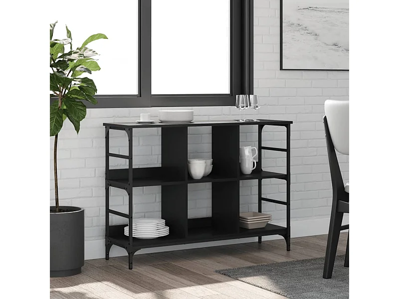 Buffet noir 102x32x73,5 cm bois d'ingénierie FR60132
