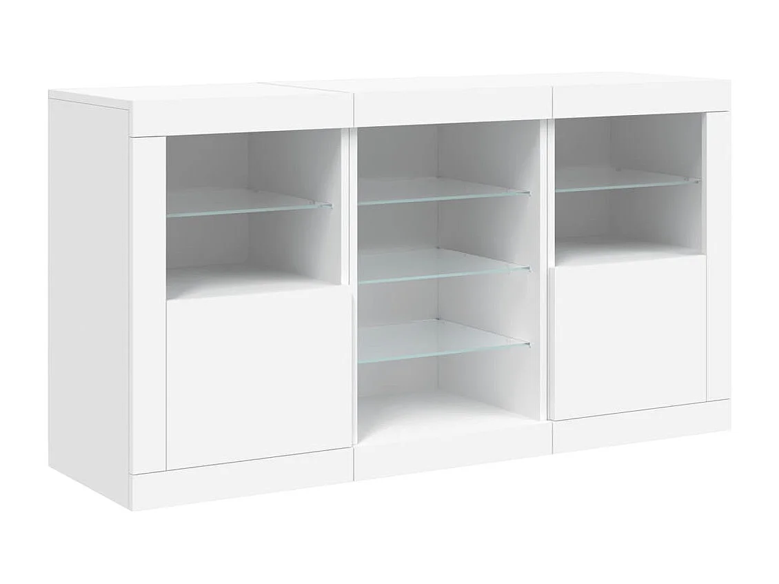 Aparador con luces LED blanco 123x37x67 cm ES691561