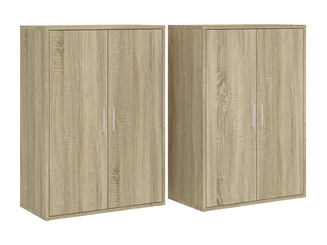 Buffets 2 pcs chêne sonoma 60x31x84 cm bois d'ingénierie FR74501