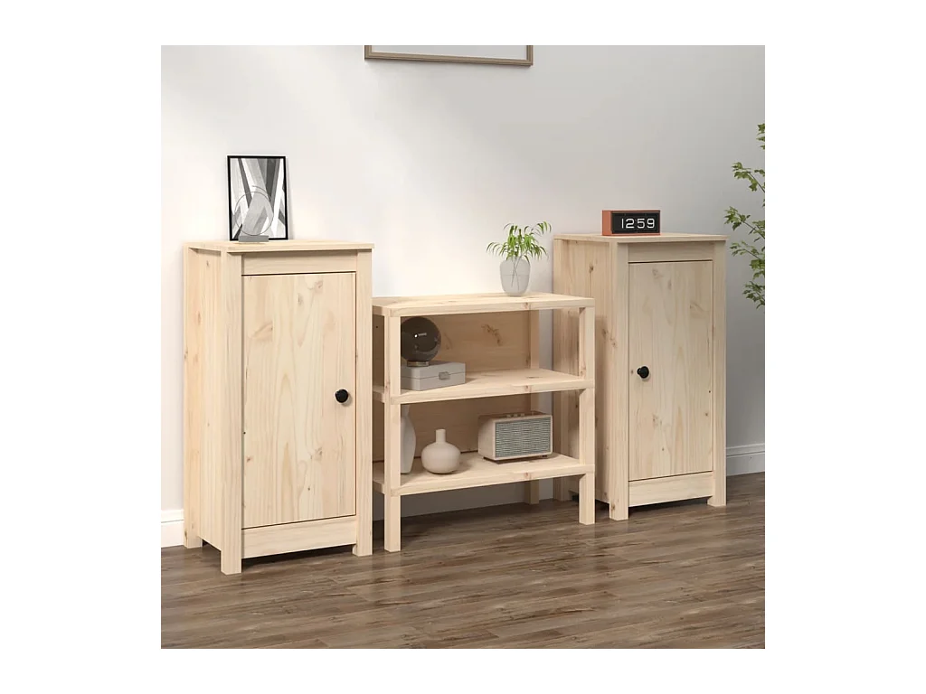 Buffets 2 pcs 40x35x80 cm bois massif de pin FR10566
