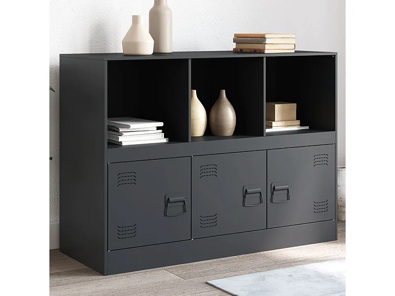 Buffet anthracite 99x39x73 cm acier FR92017