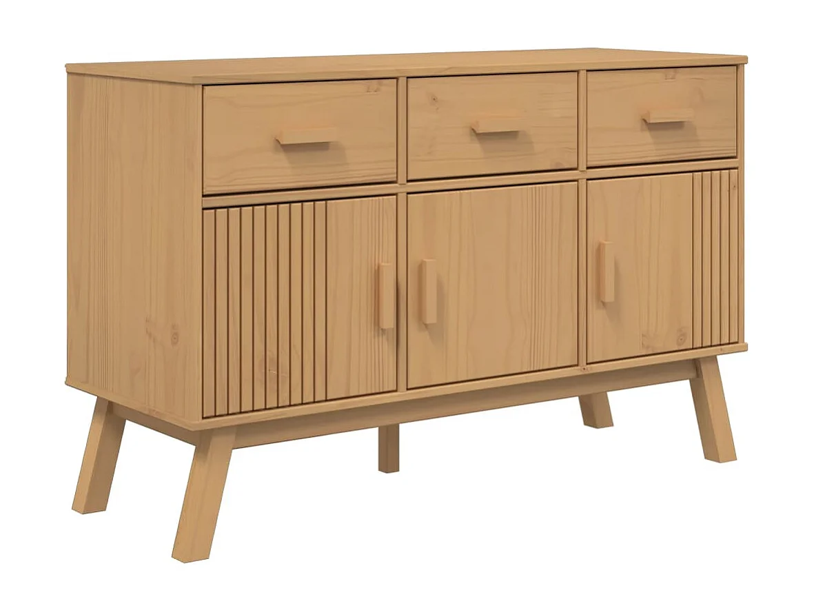 Buffet OLDEN marron 114x43x73,5 cm bois massif de pin FR70835