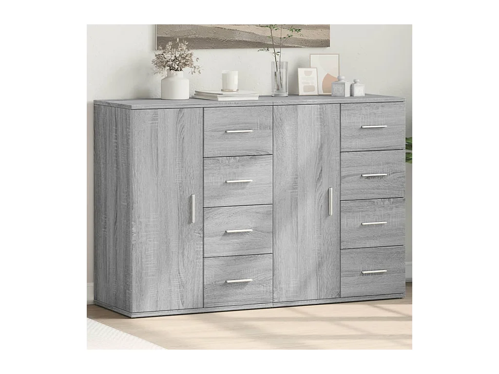 Buffets 2 pcs sonoma gris 59x39x80 cm bois d'ingénierie FR50537