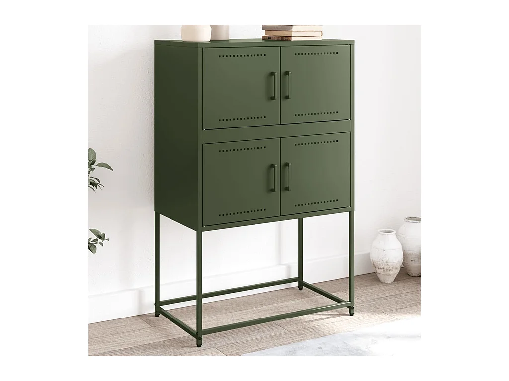 Buffet vert olive 68,5x38,5x107 cm acier FR58561