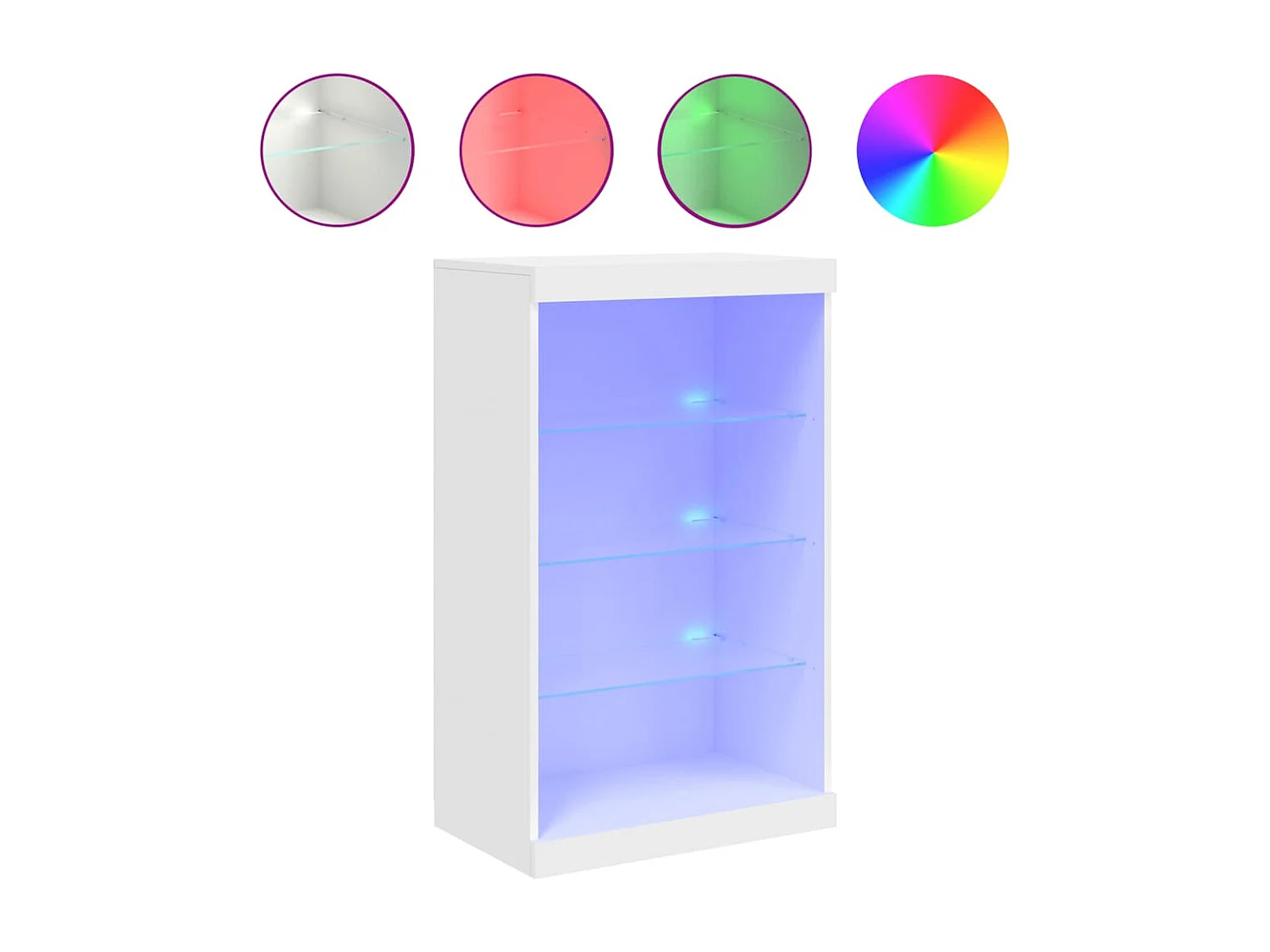 Dressoir met LED-verlichting 60,5x37x100 cm wit BE408191