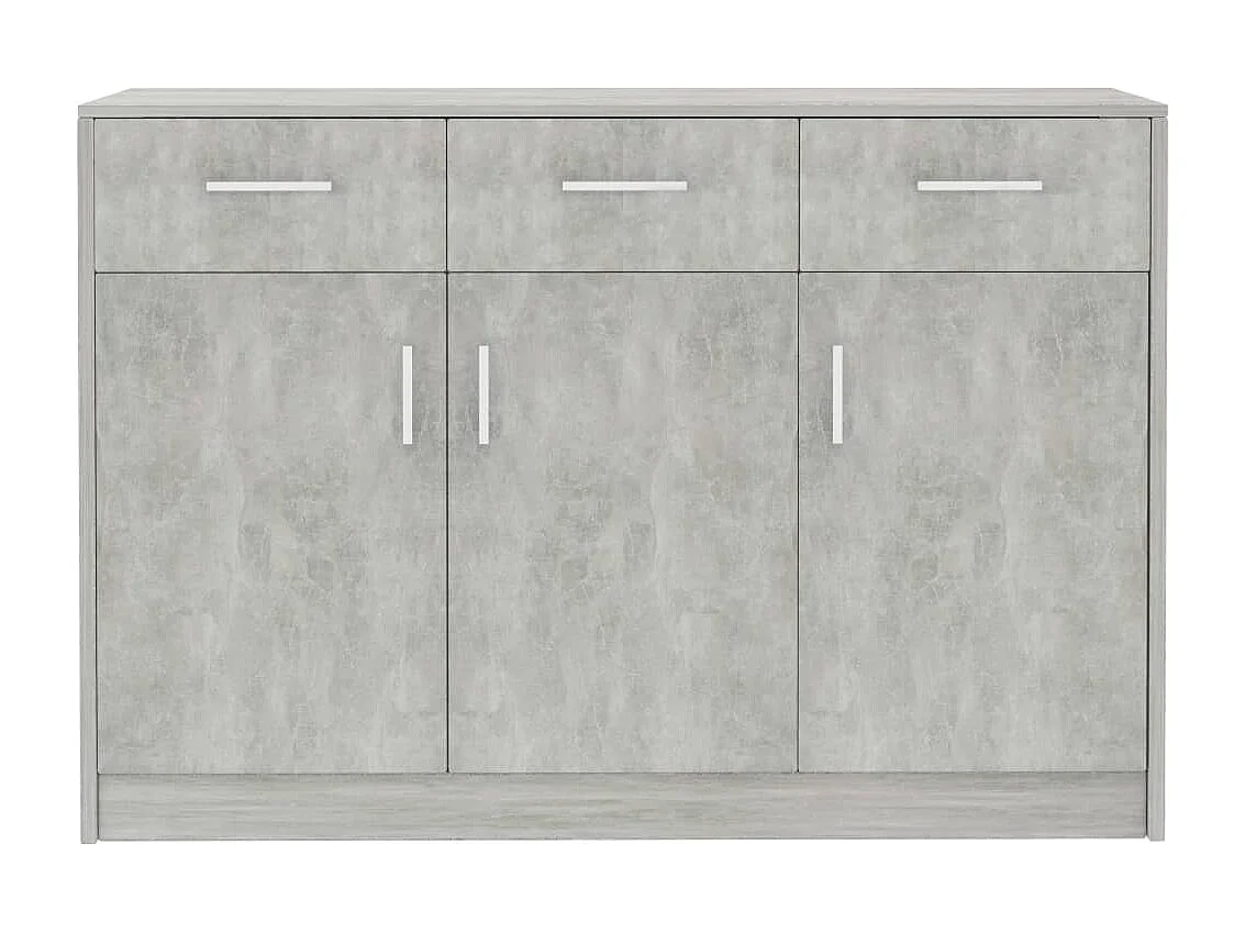 Dressoir 110x30x75 cm bewerkt hout betongrijs BE590815