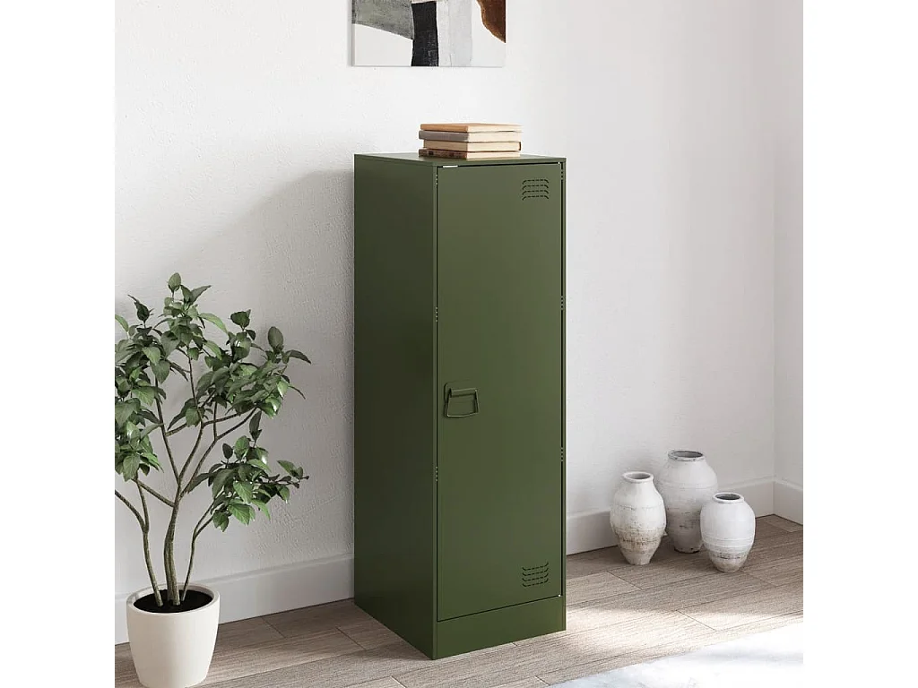 Dressoir 34,5x39x107 cm staal olijfgroen BE316561