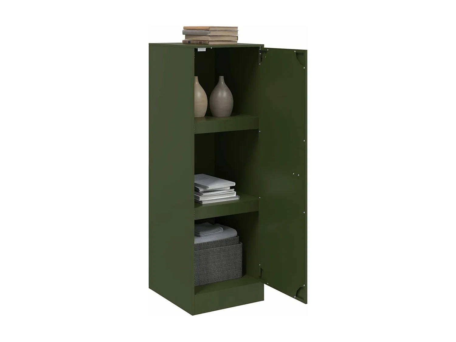 Dressoir 34,5x39x107 cm staal olijfgroen BE316561