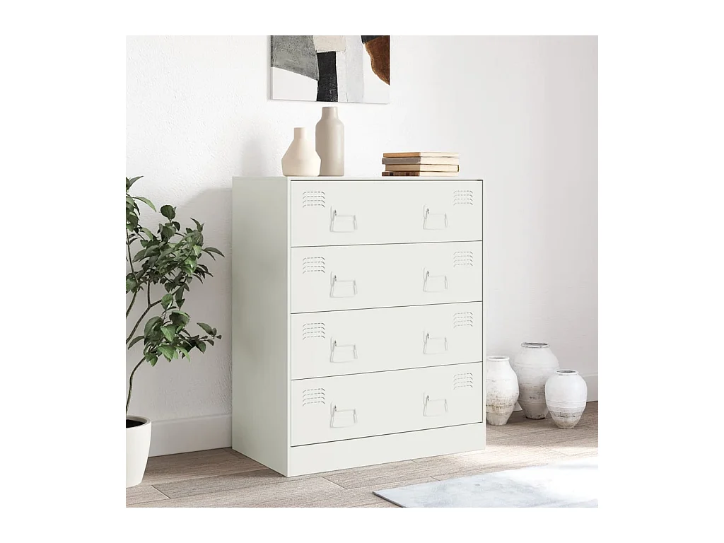 Dressoir 67x39x83 cm staal wit BE864734