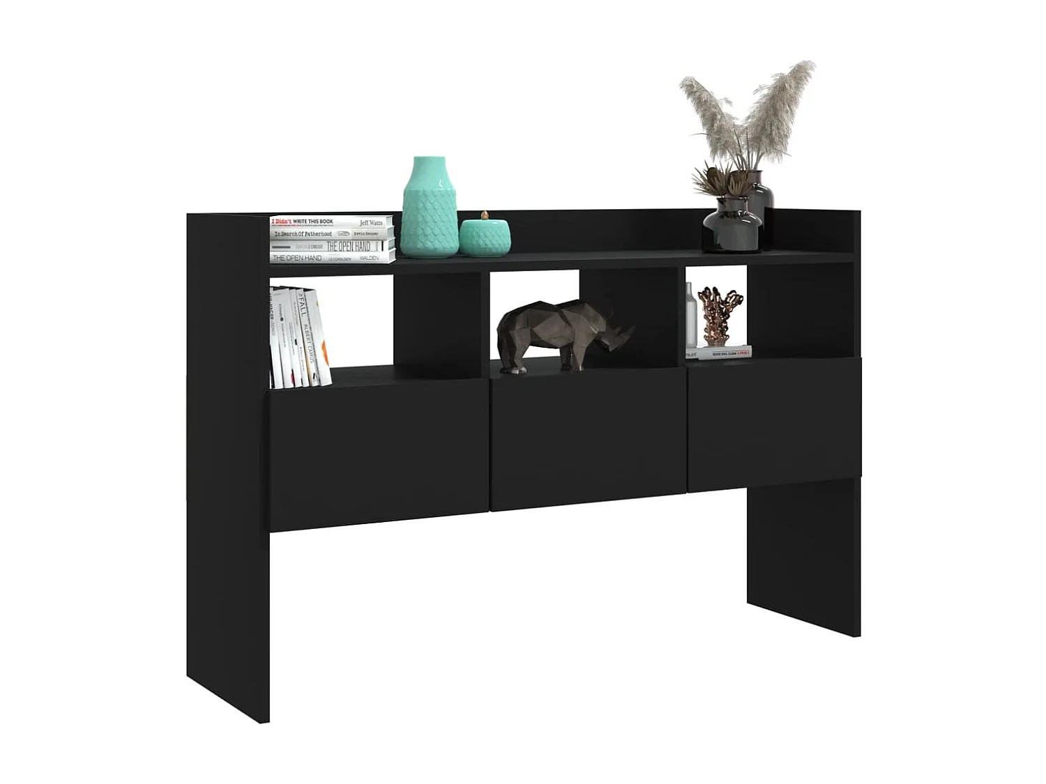 Dressoir 105x30x70 cm bewerkt hout zwart BE449699