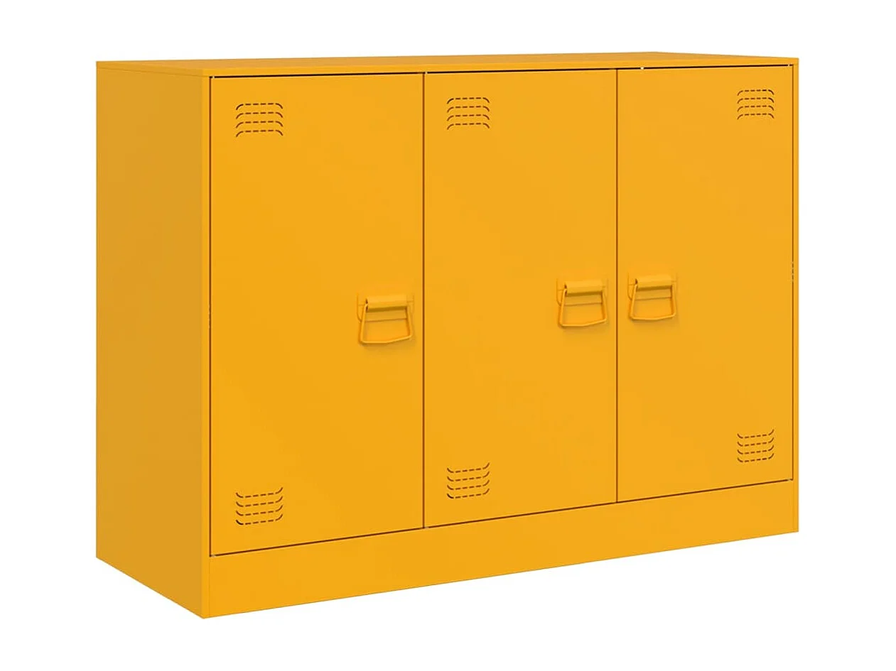Buffet jaune moutarde 99x39x73 cm acier FR34165