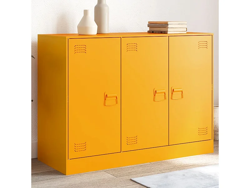 Aparador 99x39x73 cm aço amarelo mostarda PT816155