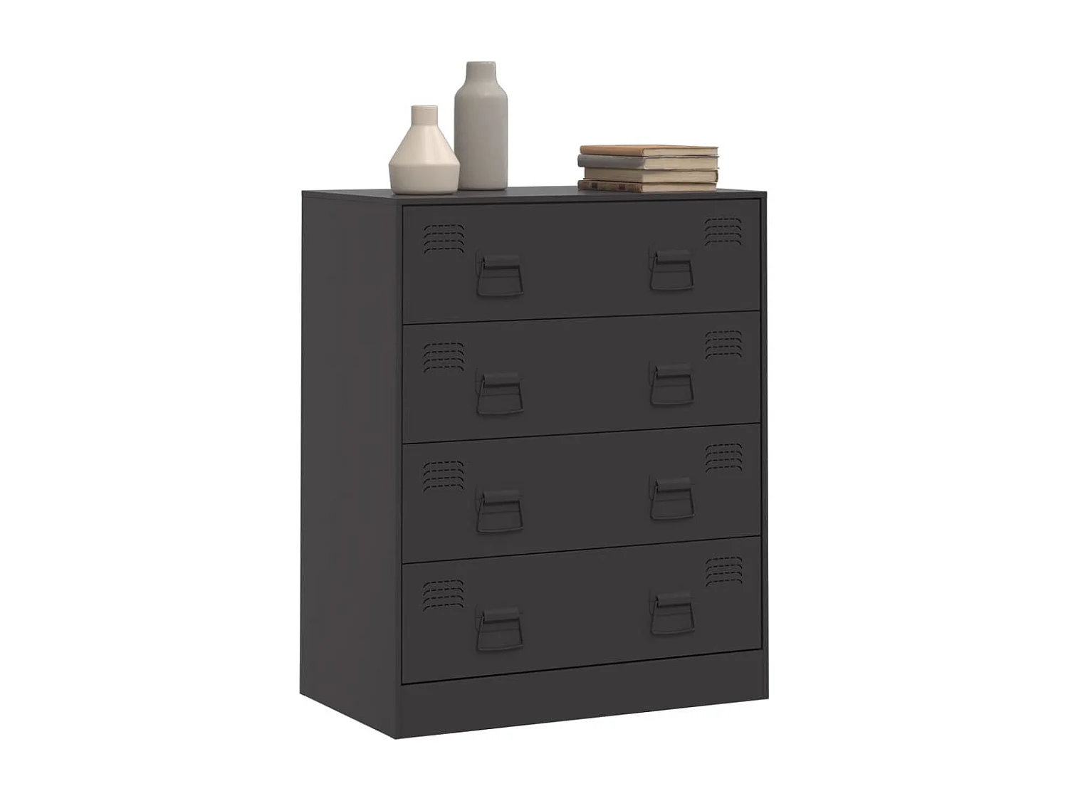 Buffet noir 67x39x83 cm acier FR54824