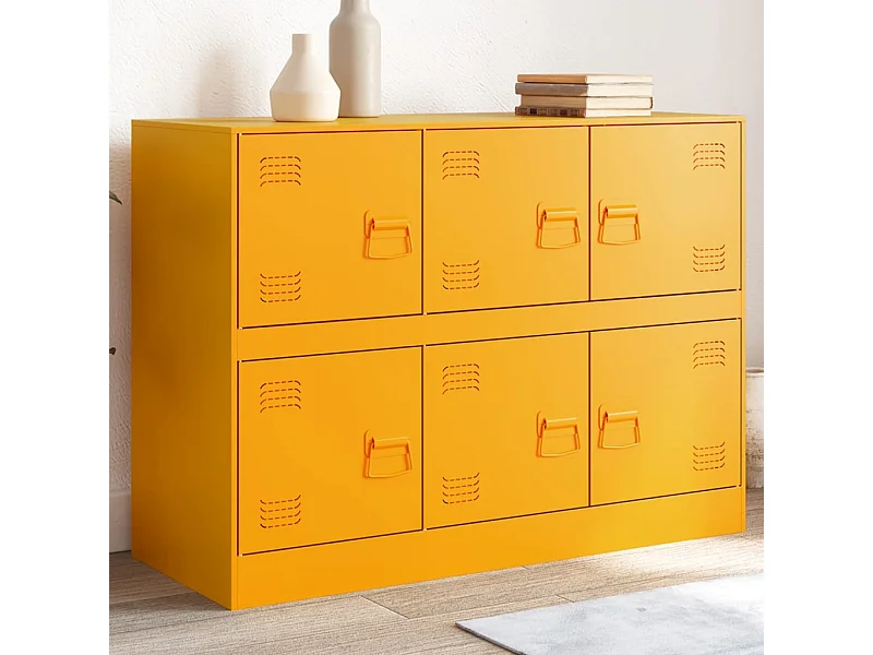 Aparador 99x39x73 cm aço amarelo mostarda PT310655