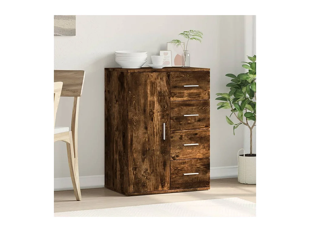 Buffet chêne fumé 59x39x80 cm bois d'ingénierie FR49700