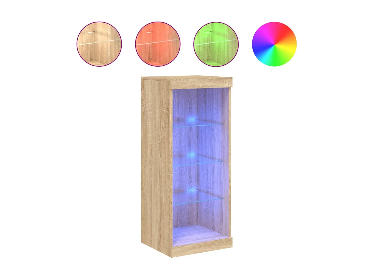 Buffet avec lumières LED chêne sonoma 41x37x100 cm FR45273