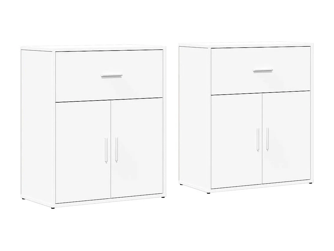 Dressoirs 2 st 60x31x70 cm bewerkt hout wit BE223948