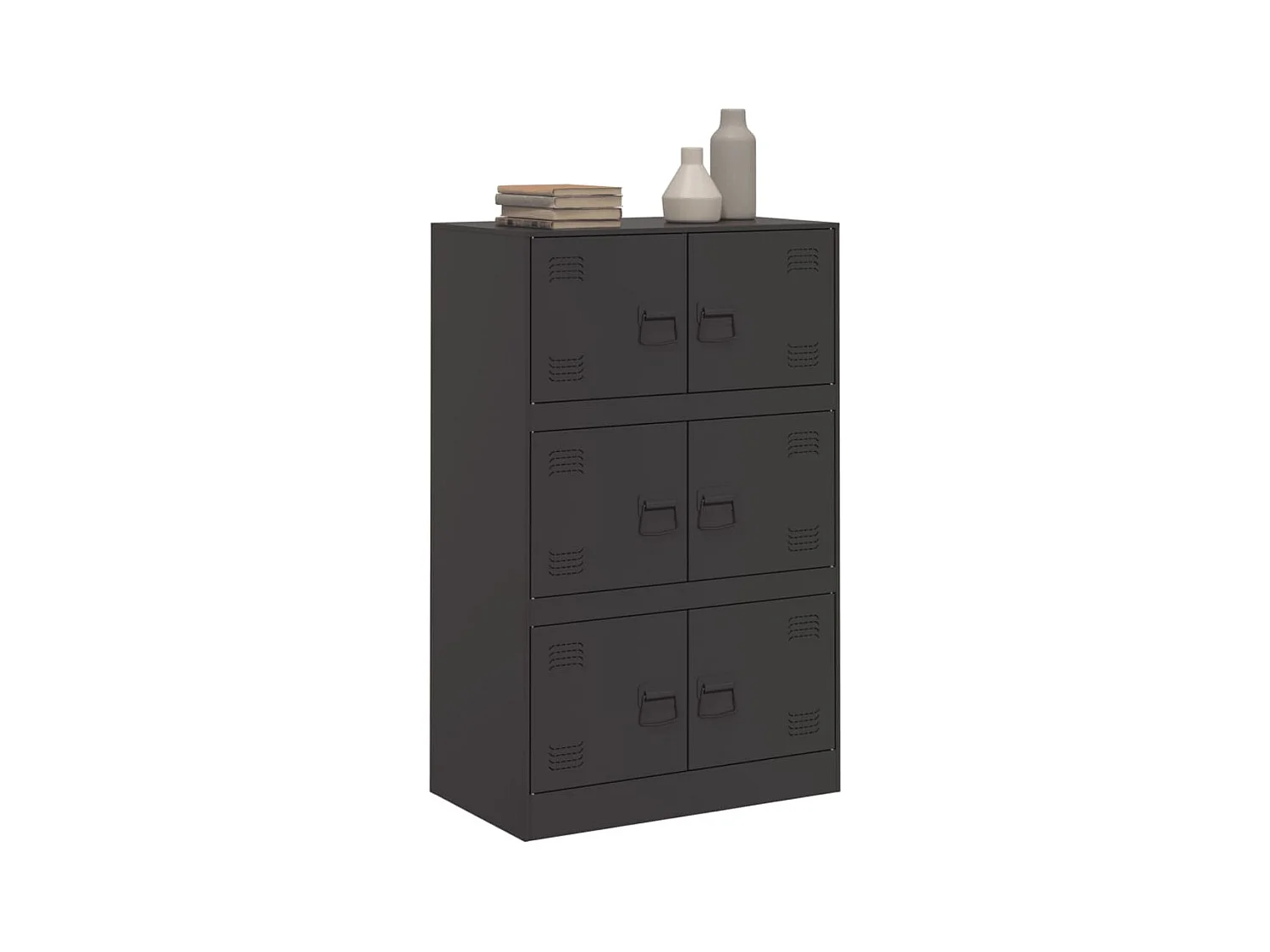 Buffet noir 67x39x107 cm acier FR80799