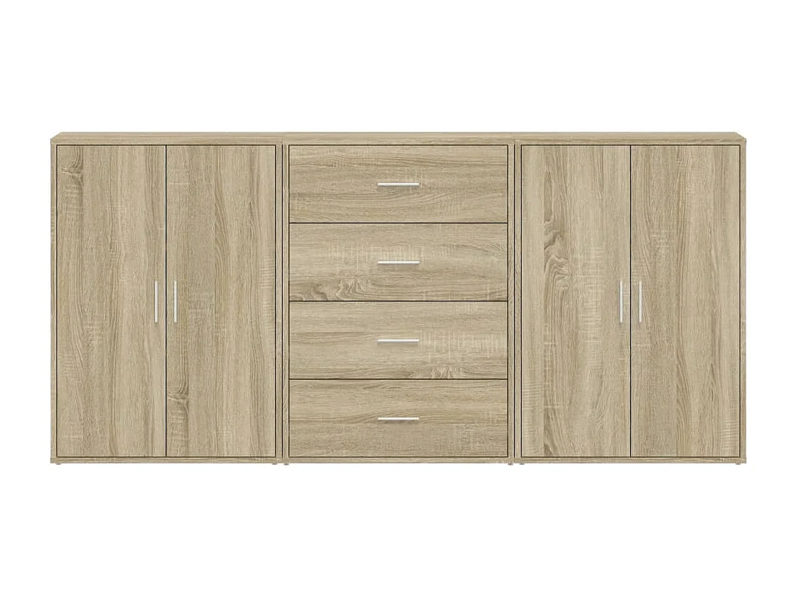 Aparadores 3 pcs 60x31x84 cm derivados madeira carvalho sonoma PT608727