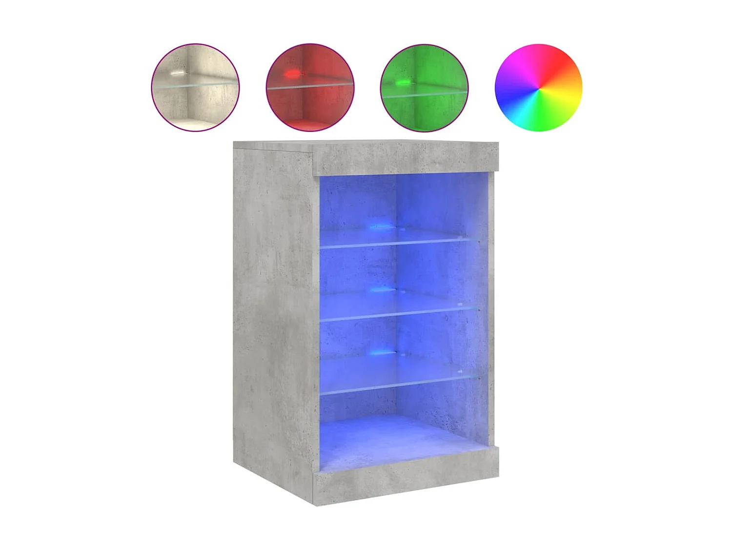 Buffet avec lumières LED gris béton 41x37x67 cm FR42103