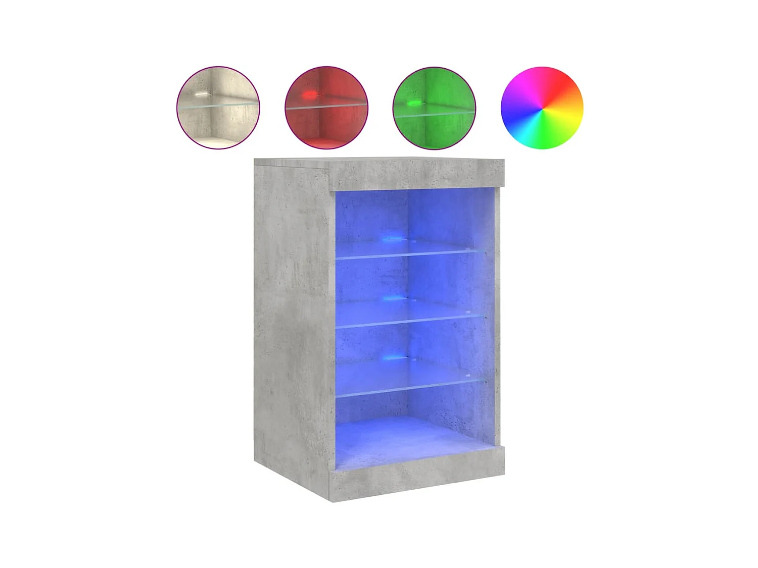 Dressoir met LED-verlichting 41x37x67 cm betongrijs BE774929