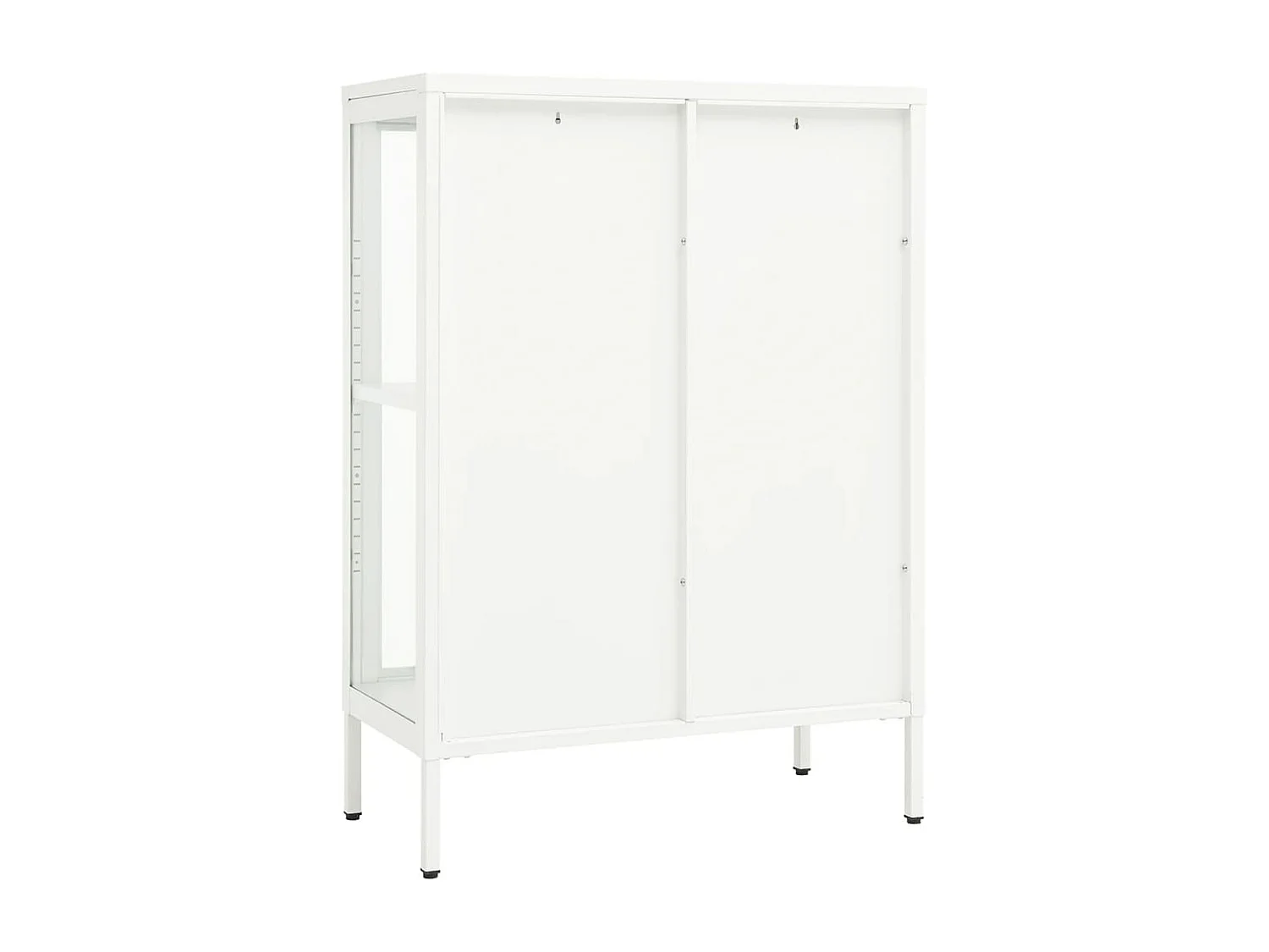 Aparador 75x35x105 cm vidro e aço branco PT417420