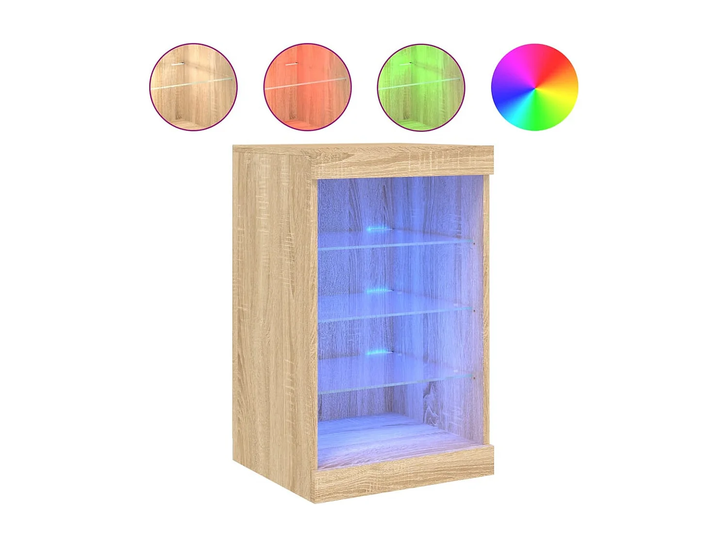 Dressoir met LED-verlichting 41x37x67 cm sonoma eikenkleurig BE545535